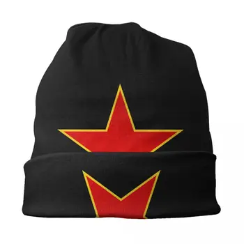 Iugoslavia Socialistă Stele Chelioși Căciuli Capace Barbati Femei Unisex Street Cald Iarna Tricotat Pălărie Adult Iugoslav Pavilion Capota Pălării