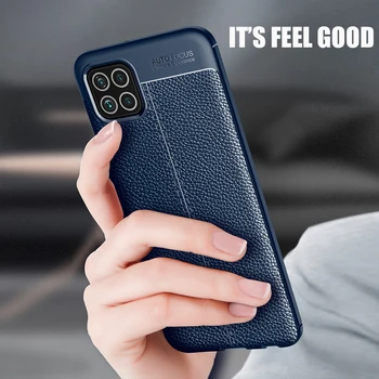 M52 Brand de Lux Original rezistent la Șocuri Armura Acoperire pentru Samsung Galaxy M32 4G din Piele Moale de Carbon TPU Caz de Telefon Mobil Capa