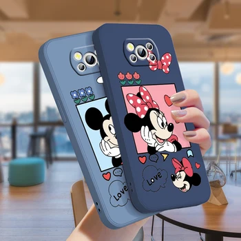 Mickey mouse-ul drăguț cuplu Caz de Telefon Xiaomi POCO M4 X4 F4 C40 X3 NFC F3 GT M4 M3 M2 C3 Pro X2 4G 5G Lichid Coarda Acoperi Coque Capa