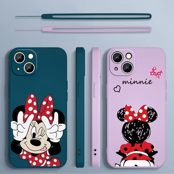 Mickey Mouse-ul Drăguț Telefon Caz Pentru iPhone iPhone 14 13 12 11 Pro Max mini XR XS X 8 7 6S 6 Plus Lichid Coarda Funda Capacul din Spate