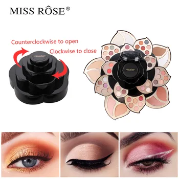 MISS ROSE Multi-Funcțional de Flori de Rotație Set de Machiaj Negru Mare Plum Blossom Paleta de Înaltă Calitate rezistent la apa Cosmetice Caz