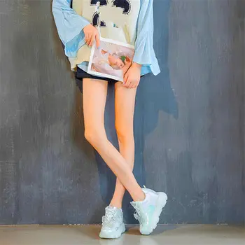Moda Adidas Femei Diamante De Vacă Din Piele Platforma Wedge Ankle Boots Creșterea Înălțime Creeper Petrecere Oxfords 34 35 36 37 38 39