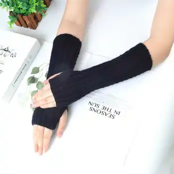 Moda Brațul Mai Cald Mănuși Mănuși De Mână Lungă Încheietura Mâinii De Femei De Iarnă Degete Tricotate