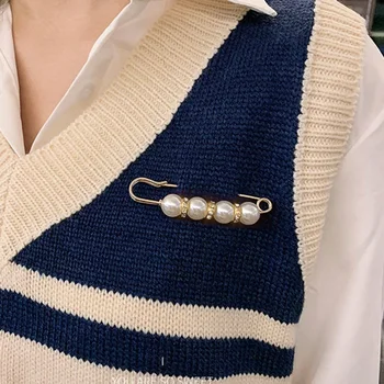 Moda Stras Perla Brosa pentru Femei Pin Rever Pulover Cămașă Rochie Cardigan Haine Brosa Accesorii de Strângere în Talie Diy