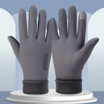 Mănuși pentru bărbați de Iarnă Cald, Plus Fleece Îngroșat Impermeabil Ecran Fleece Windproof Termică Mitten la Schi de Funcționare Mănușă H2u4