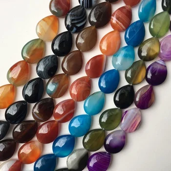Naturale Multi-culoare Dungi Agat Forma Picăturii de Piatră Șirag de mărgele Colier Accesorii DIY Bijuterii Creative 15