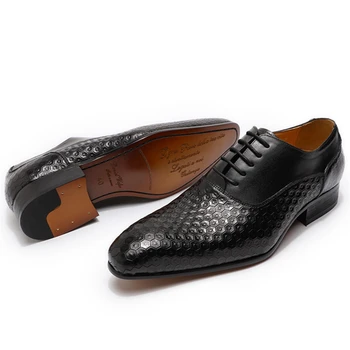 Negru Maro 39-46 Mens Britanic Manual Business Casual Din Piele Pantofi Patckwork Subliniat Formale Petrecere De Nunta Pantofi