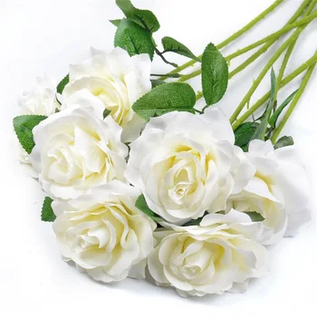 Noi 10buc Ieftine Mătase Artificială a Crescut Buchet de Flori Diy Meșteșug Masa de Accesorii Pentru Home Decor Nunta cu Flori de plastic