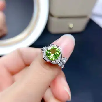 Noi imitație naturale peridot inel pentru femei 2 carate ridicat de carbon diamant micro a crescut ring inel de tip