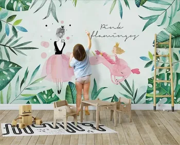 Nordic unicorn fata de balet de fundal pictura pe perete