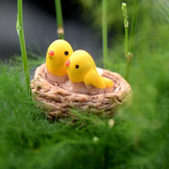 Noul Mini Cuib De Păsări Zână Grădină Miniaturi Moss Gnomi Terarii Rasina De Artizanat Figurine Pentru Casa Papusa Accesorii