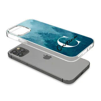 Nume personalizat Junglă Telefon Caz Pentru Apple iPhone 13 12 11 Pro Max X XR XS 7 8 Plus Mini Personalizate Font Transparent Capac Moale