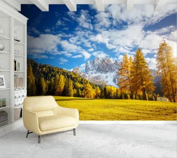 Papel de parede italiană alpin, peisaj de pădure 3d tapet mural,camera de zi dormitor gazete de perete decor acasă