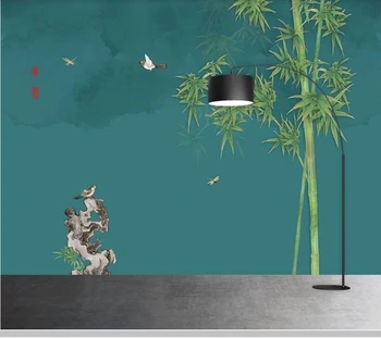 Papel de parede Noul stil Chinezesc de bambus, flori și păsări tapet,living tv de perete dormitor gazete de perete home decor mural