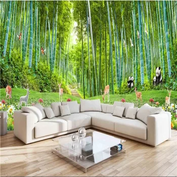 Personalizat Verde, Mare, Fotografie 3D Tapet Bambus Natural de Pădure Panorama HD pictura Murala pentru Camera de zi Dormitor 3D gazete de Perete Decor Acasă