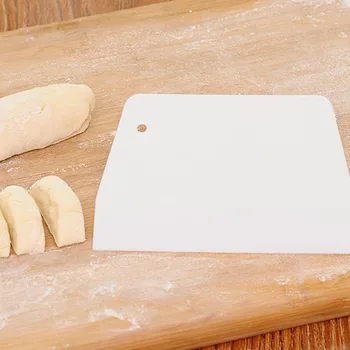 Plastic Tăietor de Patiserie Aluat de Pizza Racleta Tort Spatule Instrumente Fondant Sugarcraft Alb Trapez Pâine Baker PP Cuțit de Unt