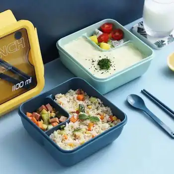 Portabil Cutie de Prânz pentru Copii de Școală cuptor cu Microunde Paie de Grâu Piese Cutie Bento Containere de Depozitare a Alimentelor Sac de masa de Prânz Bento