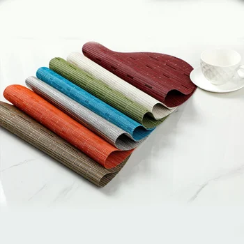 PVC Tabelul Mat Ceai de luat Masa Rezistente la Căldură Placemat Stil Japonez Țesute Simulat Bambus Coaster Cupa Pad Antialunecare pentru Bucătărie Acasă