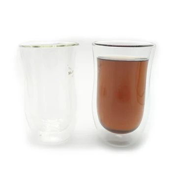 Strat dublu Cana de sticlă,rezistente la Căldură de sticlă ceașcă Transparent Cana de Vodca, Whiskey Cană,ceașcă de ceai cu cana de Cafea Cana de Apa