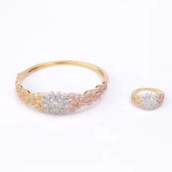 Tengci de moda de Lux classic multicolor brățară inel de cupru zircon bijuterii Dubai Mireasa, Cadou de Nunta B1098