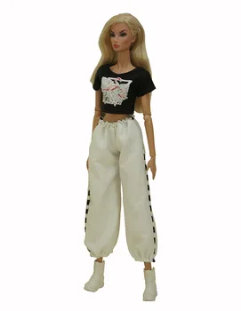 Top + pantaloni / alb și negru costum costum de haine papusa set de 30cm BJD Xinyi FR ST Papusa Barbie / haine papusa