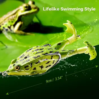 Topwater Broasca Atrage Bas, Păstrăv de Pescuit Lures Kit Set Realist Prop Frog Soft Swimbait Plutitoare Momeala cu Weedless Cârlige