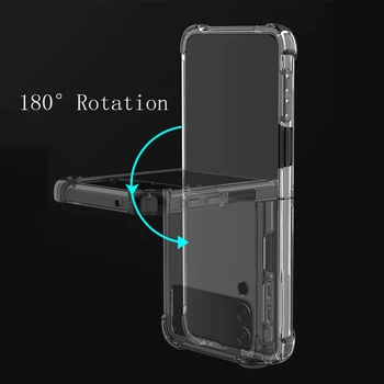 Transparent, rezistent la Șocuri Caz de Telefon pentru Samsung Galaxy Z Flip 3 5G de Cristal Clar de Pliere husa de Protectie pentru Galaxy Z Flip3 Cazuri