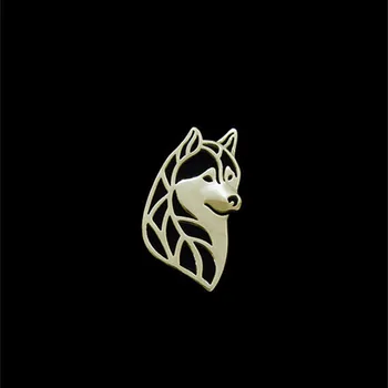 Trendy husky Siberian cap de câine broșe și ace placate cu argint broșe bijuterii de moda de mână a regelui