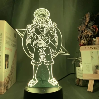 Una Bucata Roronoa Zoro Figura 3D Lampa Maimuță·D·Luffy Figura Jucării LED Lumina de Noapte Decorațiuni interioare Lampa de Masa Copii Cadouri