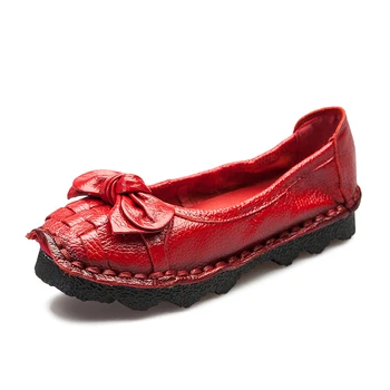 Ylqp 2022 New Sosire Manual Weave Pantofi Plat pentru Femei cu Arcul, Doamnelor din Piele Balerini Mocasini de Piele de sex Feminin Pantofi cu Barca