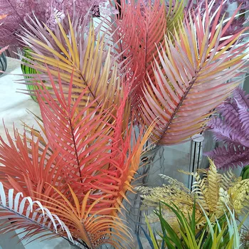 Împrăștiate Coada de Floarea-soarelui Simulare de Cauciuc Moale de Fier Frunze Colorate Versiune de Plante Nunta Planta Verde Recuzită Ghid Rutier