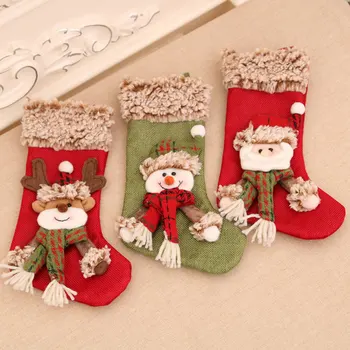 1buc Ciorapi de Crăciun 3D Clasic Moș crăciun om de Zăpadă, Reni Caracter pentru Șemineu Agățat Ornamente de Crăciun, Decoratiuni de Partid