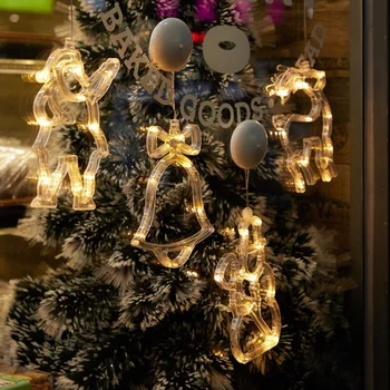 2021 Crăciun Fereastră LED Fraier Lampa de Clopot de Crăciun om de Zăpadă, Stele, Lumini Ornamente de Crăciun de Vacanță de Anul Nou Acasă Decor Petrecere