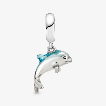 2021 Vara Noi S925 Argint Margele Sclipitoare Delfin Legăna Farmecul Original se potrivesc Pandora Bratari Femei Bijuterii DIY