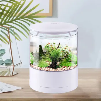 360 Desktop Kituri de Acvariu Betta Fish Tank Rezervor Peștișor cu 7 Culori LED-uri de Lumină și Pompă de Filtrare