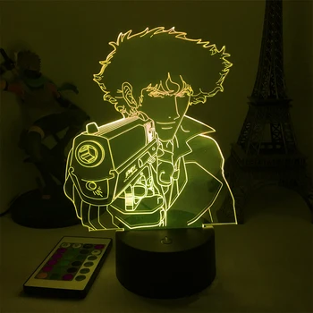 Acril 3D Anime Lampa AnimeJJazz Pistolar Veghe Lampa Figurina de Iluminat Pentru Dormitor Desene animate benzi Desenate Lumina Decor Acasă Lampa Cadou