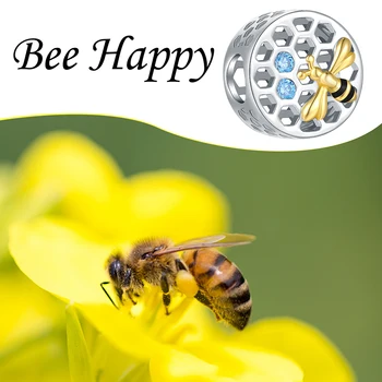 Argint 925 Drăguț Animale de Albine și Fagure de miere Farmecul Șirag de mărgele se Potrivesc Europene Brățară Bijuterii Cadouri pentru Femei Prietena