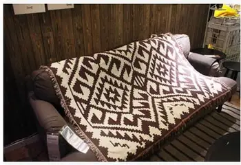 Bumbac Jacquard kilim tricotate pătură de canapea casual arunca pătură, covor, tapiserie decor acasă