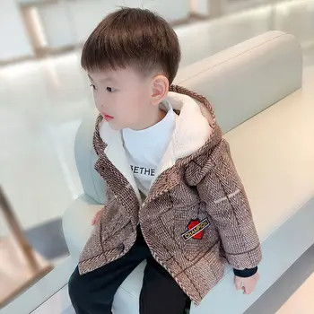 Băiatul haină de pânză cu fleece îngroșarea masculin noi de iarna copii la uzura pentru copii pentru copii haina de iarna lunga