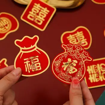Chic Pătrat Multi Stiluri De Anul Nou Chinezesc Festiv Auto-Adeziv Pentru Umerase Puternic Poartă Cârlige De Perete Consumabile De Uz Casnic
