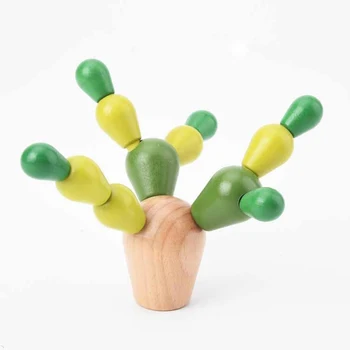 Copii Puzzle din Lemn Puzzle Jucărie Cactus Desktop Echilibru Jucărie Jucărie Puzzle Blocuri Cutie Cactus Portabil de Jucarie pentru Copii Cadouri