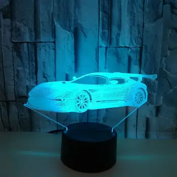 Creative Masina 3d Lampa de Noapte plina de culoare Touch Control de la Distanță de Masă Lămpi Pentru Camera de zi Masina Sport 3d Acril Lampă de Masă