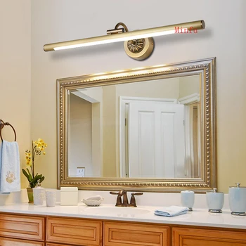 Cupru lampă oglindă retro oglinda farurilor baie, Toaletă tranșee de perete machiaj rezistent la apa LED lampă de perete modernă baie de lumină