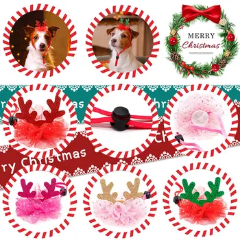 De Crăciun Decora Pălărie Pentru Animale De Companie Câine Headband Hat Sequin Drăguț Capace De Vacanță Dantela Pac Puppy Pisica În Aer Liber Câine Consumabile