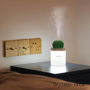 Desene animate creative cactus lampa de noapte copilul dormitor noptieră lampa LED plug-in-mini umidificator portabil lampa transport gratuit