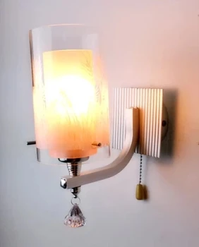 Dublu slider singur cap de noptieră lampa de perete culoar lumini lumini coridor pullswitch chromophous stil chinezesc scurtă