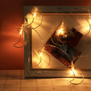 Mycyk 10leds Loc de metal de formă luna de Crăciun dormitor curte lumini decorative string fete ins lumini pentru camera copilului cadouri ho