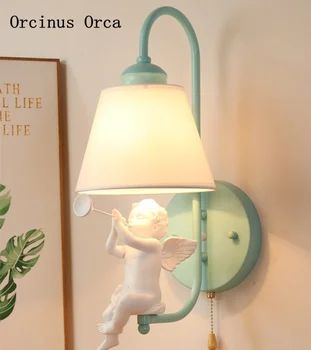 Nordic Grădină Pasăre Lampă de Perete camera de zi hol dormitor lampă de noptieră American Creative alb îngerașul rășină lampă de perete