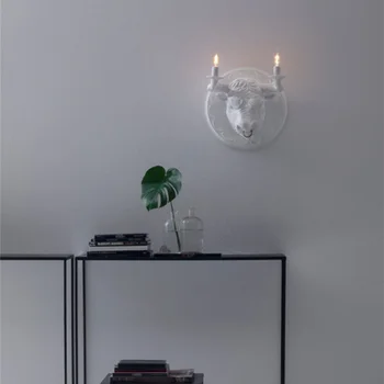 Nordic lampă de perete LED-uri creative Rășină cap de taur lampă de perete Camera de zi Sala de Mese de Studiu Dormitor Decor Acasă Pat Etajat animal lampa