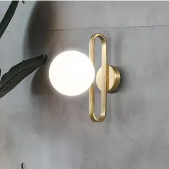 Nordic Minge de Sticlă Noptieră Lampa de Perete Moda Retro Alamă Moleculă Design Bucatarie Hol Studiu Decorative Led-uri de Iluminat Interior WF101